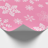 Papier Cadeau neige rose de noël (Coin)