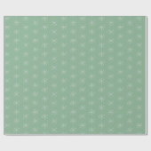 Papier Cadeau Neige rustique Sur Vert (Plat)