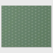 Papier Cadeau Neige rustique Sur Vert (Plat)