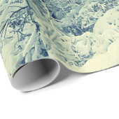 Papier Cadeau NEIGE SUR LE papier d'emballage BRANCHES (Coin rond)