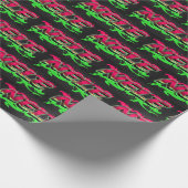 Papier Cadeau Nele prénom Graffiti red green (Coin)