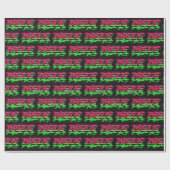 Papier Cadeau Nele prénom nom graffiti rouge vert (Plat)