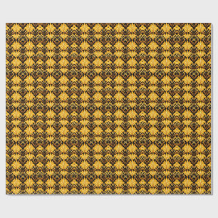 Papier Cadeau Néo Déco Or Motif Abstrait Géométrique