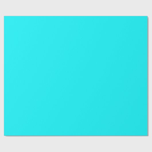 Papier Cadeau Neon Aqua clair solide (Plat)