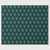 Papier Cadeau Neon Birthday Bière Mug Sur Noir (Plat)