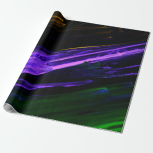 Papier Cadeau Neon bleu, vert et violet créatif main abstraite