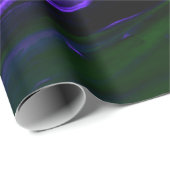 Papier Cadeau Neon bleu, vert et violet créatif main abstraite (Coin rond)