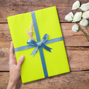 Papier Cadeau Neon Chartreuse couleur solide   Classique   Éléga