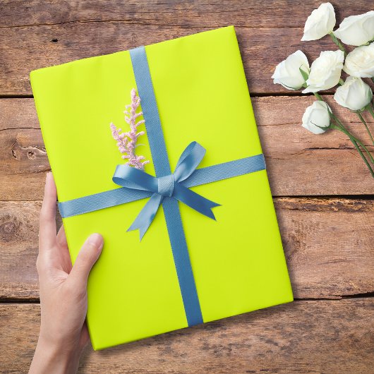 Papier Cadeau Neon Chartreuse couleur solide | Classique | Éléga