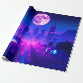 Papier Cadeau Neon City Synthwave Sunset XL Area Rug (Déroulé)