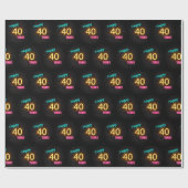 Papier Cadeau néon Connexion Brick pour 40e anniversaire (Plat)