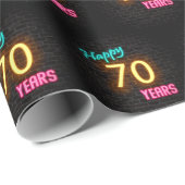 Papier Cadeau néon Connexion Brick pour 70e anniversaire (Coin rond)