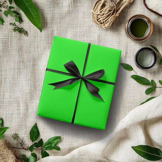 Papier Cadeau Neon Electric Gree Solid Color | Classique | Éléga
