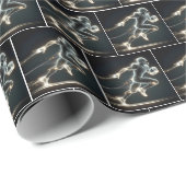 Papier Cadeau Neon Football Player Avec Balle (Coin rond)