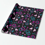 Papier Cadeau Neon Glow Roller Skating Roll Motif (Déroulé)