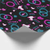 Papier Cadeau Neon Glow Roller Skating Roll Motif (Coin)