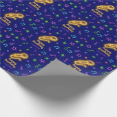 Papier Cadeau Neon Glow Singing Karaoke Nom Anniversaire (Coin)