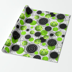 Papier Cadeau Neon Green, Motif de basket-ball