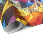 Papier Cadeau Neon Kaleidoscrope Abstraite (Coin rond)