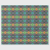 Papier Cadeau Neon Mandala céleste avec Abstraite vibrante (Plat)
