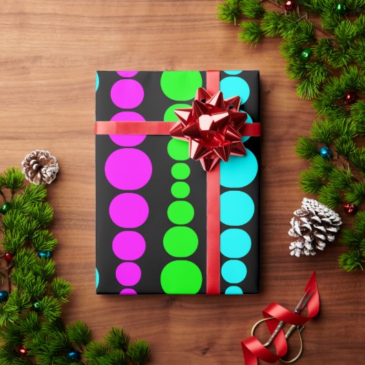 Papier Cadeau Neon Modern Rectangles  (Cadeau de vacances)