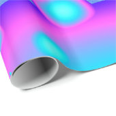 Papier Cadeau Neon Molecules Psychedelic Fractal (Coin rond)