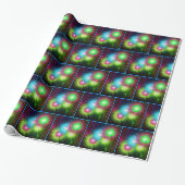 Papier Cadeau Neon Multi Color Starburst Paint Splatters (Déroulé)