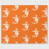 Papier Cadeau néon orange - vole sorcière (Plat)