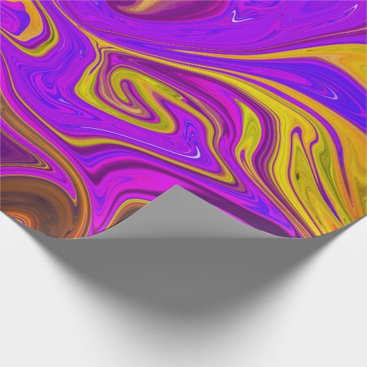 Papier Cadeau Neon Purple Pink Yellow Conception abstraite  (Coin)