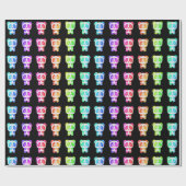 Papier Cadeau Neon Rainbow Pandas (Plat)