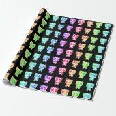 Papier Cadeau Neon Rainbow Pandas (Déroulé)