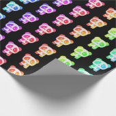 Papier Cadeau Neon Rainbow Pandas (Coin)