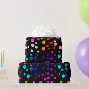 Papier Cadeau Neon Rainbow Pois