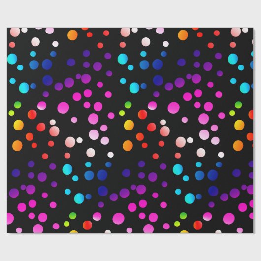 Papier Cadeau Neon Rainbow Pois (Plat)