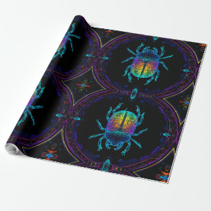 Papier Cadeau Neon Scarab