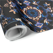 Papier Cadeau Neon Starburst Kaleidoscope (Coin rond)