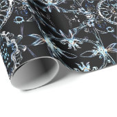 Papier Cadeau Neon Starburst Kaleidoscope (Coin rond)