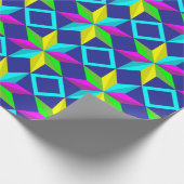 Papier Cadeau néon stars emballage papier (Coin)