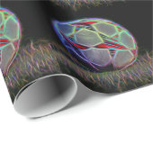 Papier Cadeau Neon Stars Soccer Ball (Coin rond)