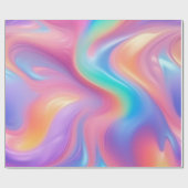 Papier Cadeau Neon tendance Pink Blue vert vert vagues abstraite (Plat)
