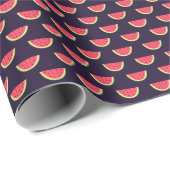 Papier Cadeau Neon Watermelon on Purple Pattern (Coin rond)