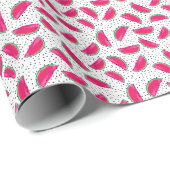 Papier Cadeau Neon Watermelon sur le Motif des semences (Coin rond)