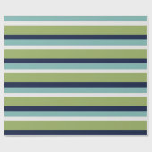 Papier Cadeau Neptune, Coquillages, Green et Navy (Plat)