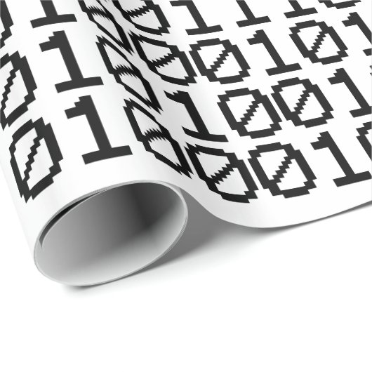 PAPIER CADEAU NERD BINAIRE (Coin rond)