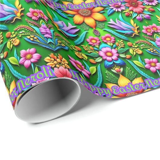 PAPIER CADEAU NEROLI ~ FLEURS DE PÂQUES ~ (Coin rond)
