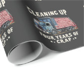 Papier Cadeau Nettoyer vos 4 ans Trump Garbage Inaguration (Coin rond)