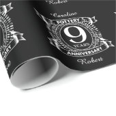 Papier Cadeau Neuf ans mariage de la poterie (Coin rond)