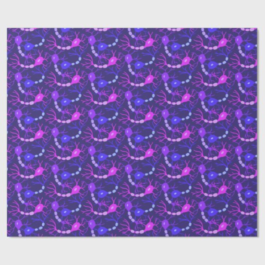 Papier Cadeau Neurones connectés Neon Purple (Plat)