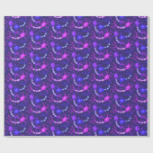 Papier Cadeau Neurones Connectés Néon Violet (Plat)