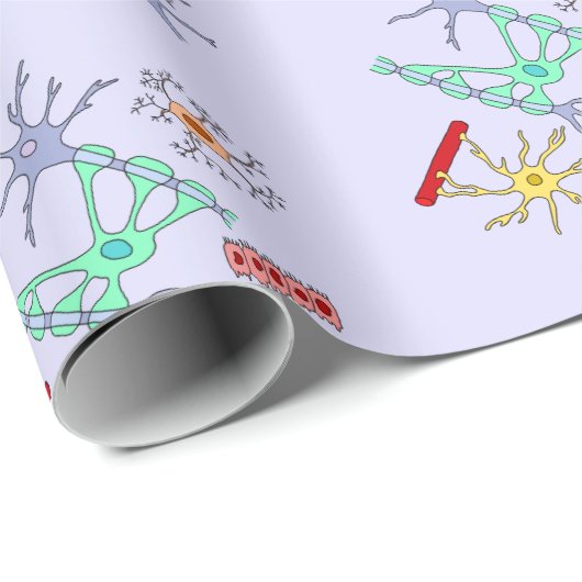 Papier Cadeau Neurones Et Glia (Coin rond)